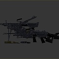 Browning machine gun Browning Gatling White Browning machine gun machine gun bullet military 3d model