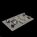 Modern sofa coffee table module sofa multi-person sofa combination 3d model