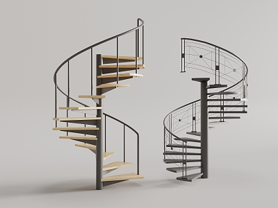 modern revolving staircase 3d model