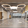 Modern Gym Interior With Various Fitness Equipment And Bright Lighting