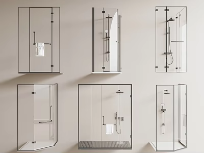 Modern Glass Shower Enclosure Designs With Different Styles And Configurations 3d model