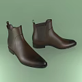Brown Leather Chelsea Boots With Elastic Side Panels Pointed Toe And Black Soles