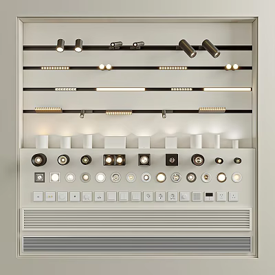 Modern Stylish Downlights And Spotlights With Various Designs For Home Interior Lighting 3d model