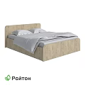 Simple Wooden Double Bed With Headboard Frame And White Pillows Duvet