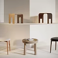 Modern Stools in Wooden Leather and Round Designs for Home Decor