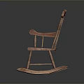 Wooden Rocking Armchair With Classic Design Woven Seat And Rocking Legs