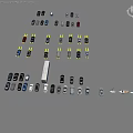 Different Colored Cars Neatly Parked In Organized Parking Lot With Lighting