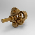 Golden Industrial Equipment Gear Set With Multiple Intermeshing Gears Shaft And Connectors