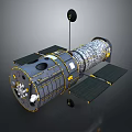 Space Station Module Structure With Solar Panels Antenna And External Equipment 3d model