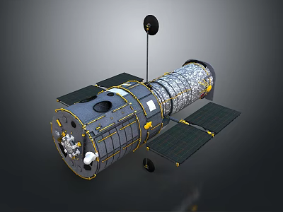 Space Station Module Structure With Solar Panels Antenna And External Equipment 3d model