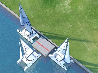 modern fast boat 3d model