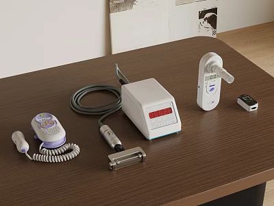 Various Medical Devices Including Electronic Units with Digital Display Handheld Tools and Sensors 3d model