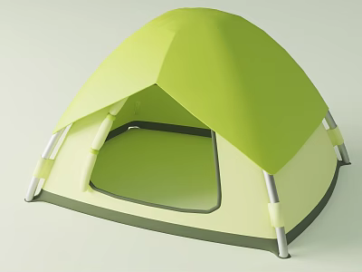 Kids Green Play Tent For Indoor Outdoor Fun With Support Poles 3d model