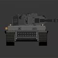 Detailed Gray Military Tank Model With Turret Cannon And Tracks