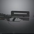 Futuristic Sci Fi Weapon With Metallic Structure Advanced Design And Blue Accents