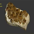 Natural Orange Crystal Cluster With Shiny Mineral Formations On White Matrix