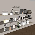 Minotli Various Household Appliances Neatly Displayed on Multi Layered Shelves