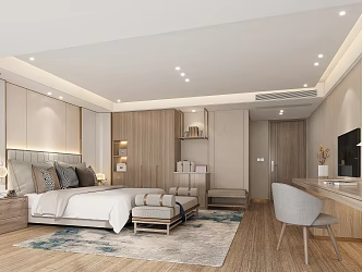 New Chinese Room Hotel Room 3d model