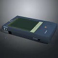 Vintage Portable Computer With Dark Blue Body Screen And Control Panel Design Features 3d model
