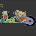 Electric Toy Motorcycle With White Orange Body Black Wheels And Kids Fun Design