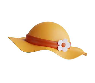 hat sun hat lady hat cartoon hat 3d model