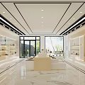 Luxury Clothing Store Interior With Elegant Display Shelves And Mirror Decorations