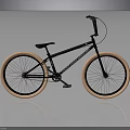 Black BMX Bicycle With Orange Wheels Modern Design And Reflective Surface