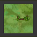Green Grassland Featuring Wooden Bench And Two Trees In Scenic View
