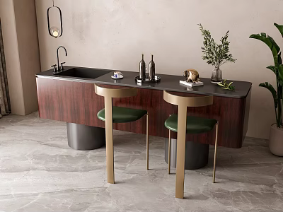 Modern Nakajima Dining Table and Chair Combination 3d model