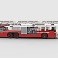 Functional Red and White Fire Truck With Extended Ladder And Emergency Lights