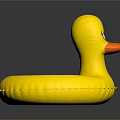 Yellow Inflatable Duck Shaped Swim Ring Water Sports Equipment For Swimming Activities