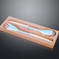 Elegant Stainless Steel Cutlery Set With Fork Spoon Knife In Wooden Box