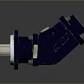 Industrial Hydraulic Motor Blue Metal Housing Silver Shaft Flange Mounting Design
