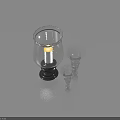 Elegant Transparent Glass Candle Holder With Decorative Base And Small Accessories
