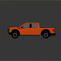 Red Pickup Truck With Double Cab Design Sporty Tires And Modern Front Grille