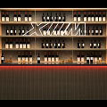 Modern Wine Cabinet Interior Design With Multilayer Shelves Wine Bottles And LED Lighting
