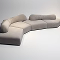 Modern Sectional Sofa With Comfortable Cushions And U Shaped Design Layout 3d model