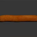 Juicy Orange Sausage with Textured Surface Isolated on Dark Background