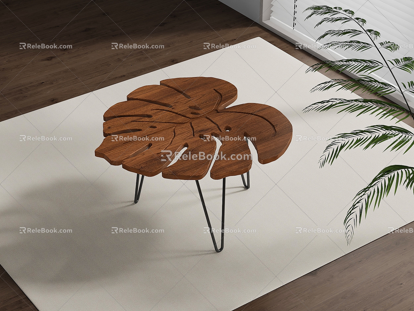 Bamboo tea table 3d model