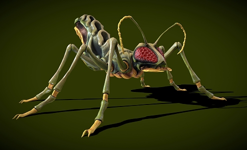 insect pest insect cartoon insect deformation alien insect beetle grasshopper 3d model