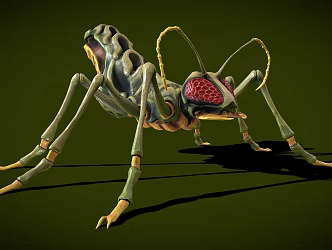 insect pest insect cartoon insect deformation alien insect beetle grasshopper 3d model