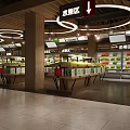 Supermarket Fruit Section With Fresh Fruits Vegetables Display Shelves Modern Lighting And Open Layout