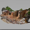 Natural Wood Stone Structure With Cave Green Moss And Pebble Ground Design