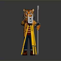 Tiger Character With Tripod Camera Orange Coat Striped Shirt Blue Pants Red Shoes
