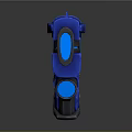 Sci Fi Gun Design With Blue Frame Glowing Lines And Circular Light