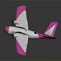 Pink And White Toy Airplane With Winged Structure And Tail Design