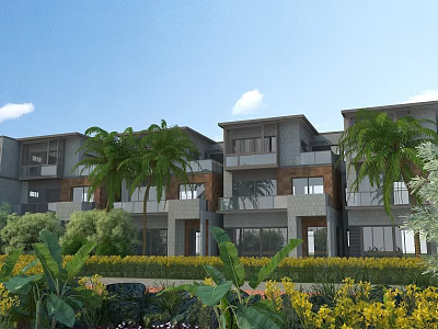 Modern Townhouse House 3d model