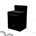 Black Whirlpool Modern Kitchen Electric Oven With Glass Door And Control Knobs