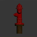 Red Outdoor Building Fire Hydrant With Rusted Base And Classic Design