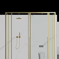 Modern Shower And Sauna Interior Design With Marble Walls Glass Enclosure And Bathtub